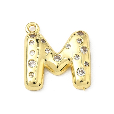 Brass Micro Pave Clear Cubic Zirconia Pendants KK-I476-02G-M-1