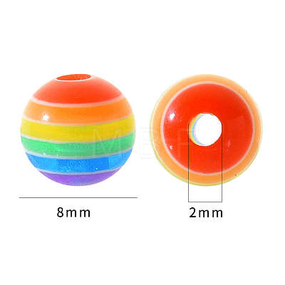 50Pcs Transparent Stripe Resin Beads RESI-YW0001-02B-1