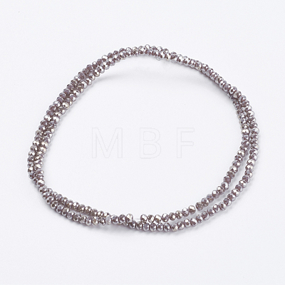 Electroplate Glass Beads Strands GLAA-F078-FR05-1