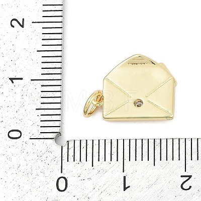 Brass Micro Pave Clear Cubic Zirconia Charms KK-G522-31G-1