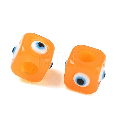 Resin Evil Eye European Beads RESI-A021-19-1