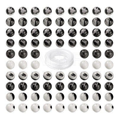 100Pcs 8mm Natural Zebra Jasper Round Beads DIY-LS0002-61-1