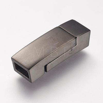 304 Stainless Steel Magnetic Clasps with Glue-in Ends STAS-I011-17-B-1