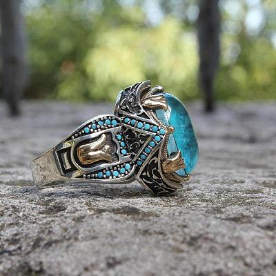 Oval Alloy with Glass Finger Rings FS-WG0E890-02-1