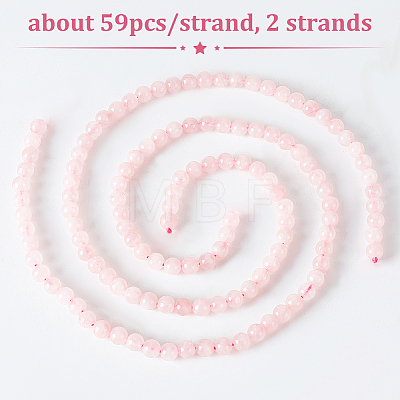 Olycraft Natural Rose Quartz Beads Strands G-OC0001-02-6mm-1