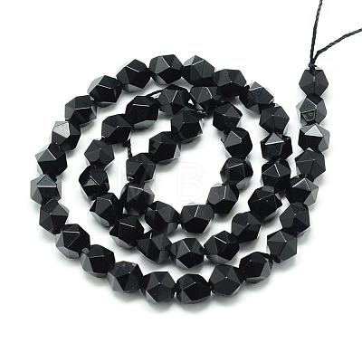 Natural Black Onyx Beads Strands G-S149-02-8mm-1