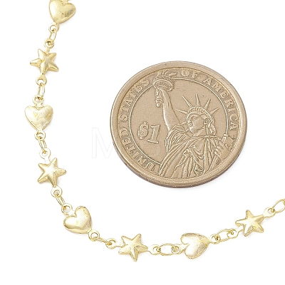 304 Stainless Steel Heart Star Link Chain Necklaces NJEW-JN05618-1