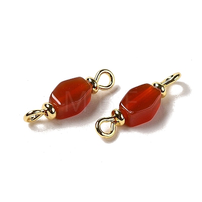 Natural Red Agate Connector Charms FIND-C046-09A-G-1