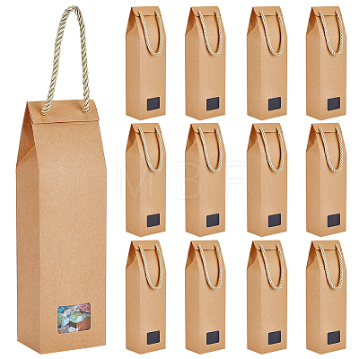 Foldable Kraft Paper Candy Gift Bags CON-WH0094-23-1