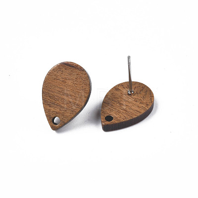 Walnut Wood Stud Earring Findings X-MAK-N033-007-1