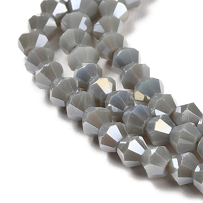 Opaque Solid Color Electroplate Glass Beads Strands EGLA-A039-P4mm-B14-1