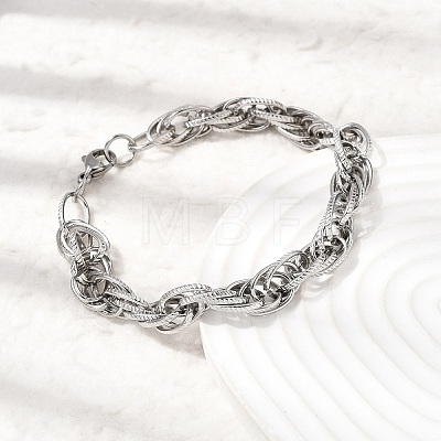 201 Stainless Steel Rope Chain Bracelets for Men STAS-T077-10P-1