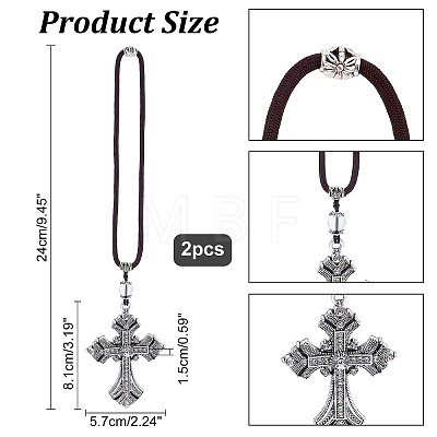 Alloy Cross Hanging Pendant Decorations HJEW-WH0039-08-1