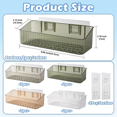 Rectangle Acrylic Wall Mounted Holders for Bathroom AJEW-FZC0003-02C-1
