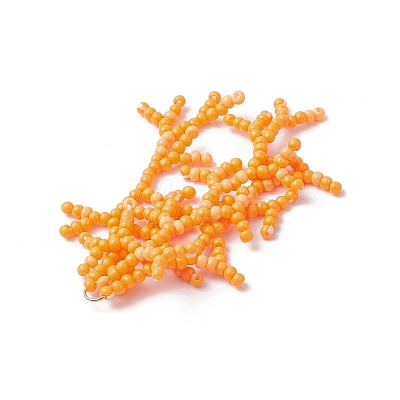 Handmade Glass Seed Beaded Coral Pendants PALLOY-MZ00765-02-1