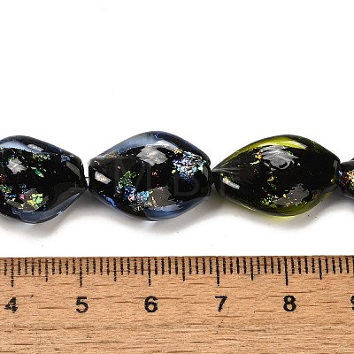 Handmade Dichroic Foil Glass Beads Strands DICH-U001-08D-1