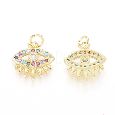 Brass Micro Pave Cubic Zirconia Charms ZIRC-L093-15G-1
