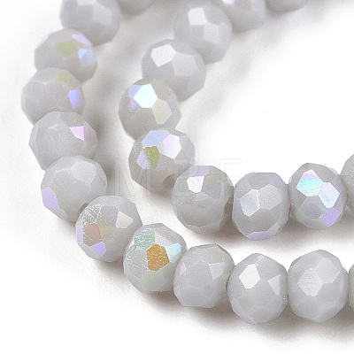 Electroplate Opaque Solid Color Glass Beads Strands EGLA-A044-P3mm-L10-1