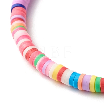 Handmade Polymer Clay Heishi Beads Stretch Bracelet BJEW-JB07351-1