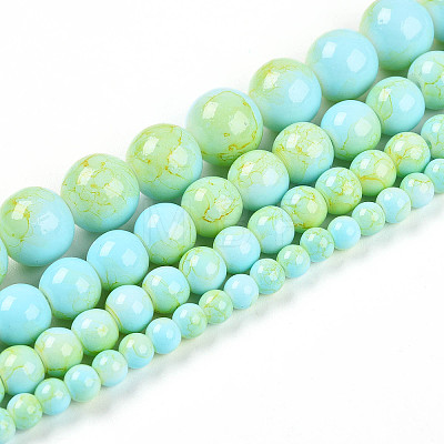 Baking Painted Glass Beads Strands DGLA-N003-6mm-C04-1