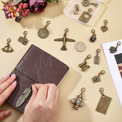 16Pcs Alloy Pendant Decorations HJEW-CP00082-1