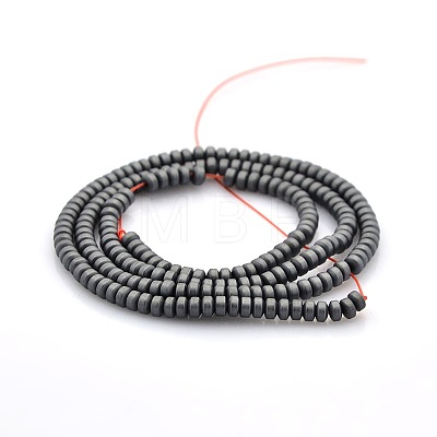 Matte Style Frosted Non-magnetic Synthetic Hematite Column Beads Strands G-M079-04-1