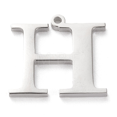 Tarnish Resistant 304 Stainless Steel Letter Pendant Rhinestone Settings STAS-J028-01H-1