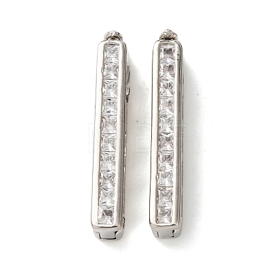 Brass Micro Pave Clear Cubic Zirconia Twister Clasps KK-K422-16P-1