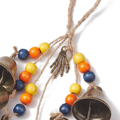Halloween Iron Protective Witch Bells for Doorknob Hanging Ornaments HJEW-JM01896-02-1