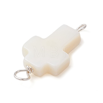 Natural Freshwater Shell Connector Charms PALLOY-JF02441-02-1
