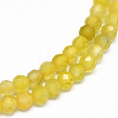 Natural Yellow Agate Beads Strands G-O180-05C-1