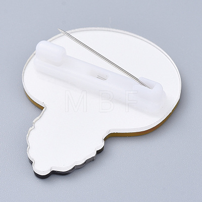 Acrylic Safety Brooches JEWB-D006-B07-1