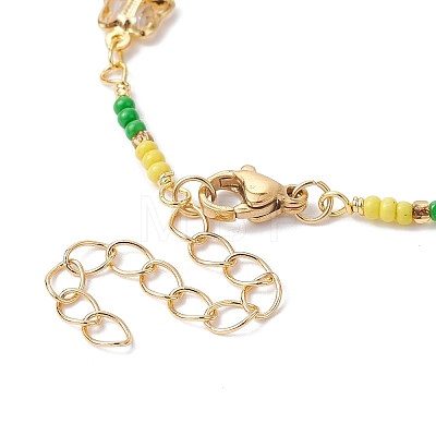 Brass Star & Butterfly Link Chain Bracelet Making AJEW-JB01150-43-1