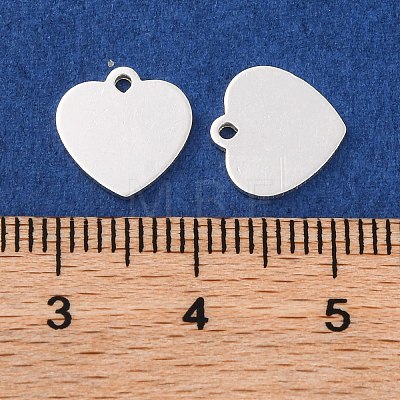 925 Sterling Silver Blank Heart Charms STER-F057-03S-01-1