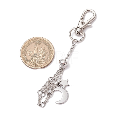 Moon Alloy Swivel Lobster Claw Clasps & Brass Cable Chains AJEW-JB01337-01-1