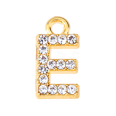 Golden Tone Alloy Rhinestone Pendants PW-WGCC773-05-1