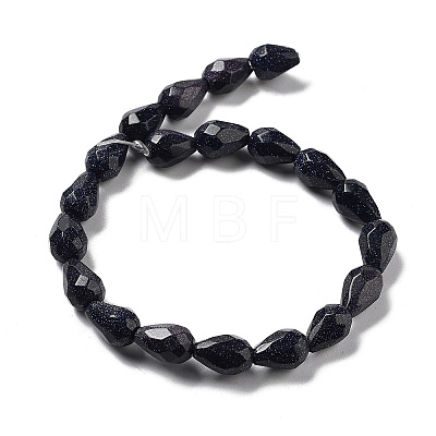 Synthetic Blue Goldstone Beads Strands G-P520-B24-01-1