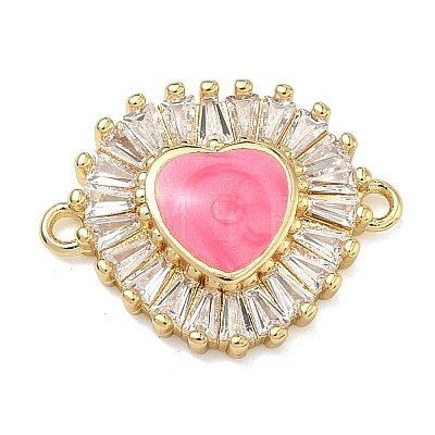 Brass Pave Clear Cubic Zirconia Connector Charms KK-A293-12G-1