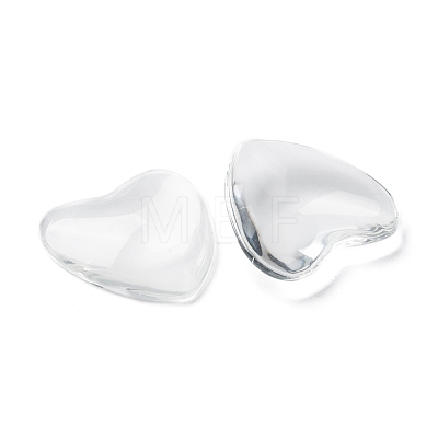 Transparent Glass Heart Cabochons GGLA-R021-30mm-1