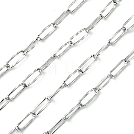 Non-Tarnish Handmade 304 Stainless Steel Paperclip Chains STAS-F230-15P-1