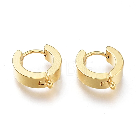 201 Stainless Steel Huggie Hoop Earrings Findings X-STAS-A167-01B-G-1
