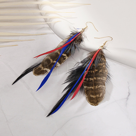 Bohemian Style Feather Dangle Earrings FS-WG092BC-03-1