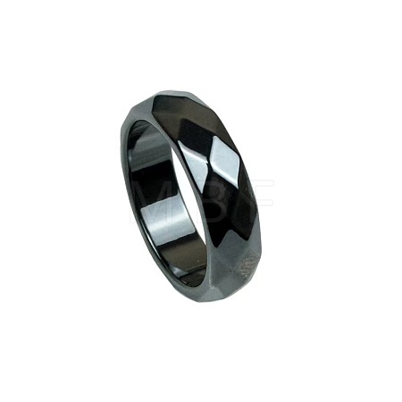 Dyed & Heated Black Agate Finger Rings LS-IK0879-16-1