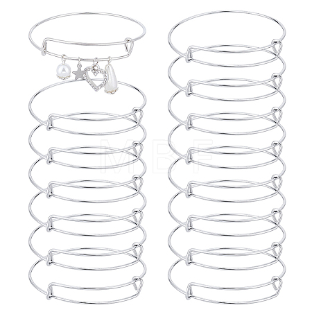 15Pcs Stainless Steel Adjustable Bangle Making BJEW-UN0001-64MS-1