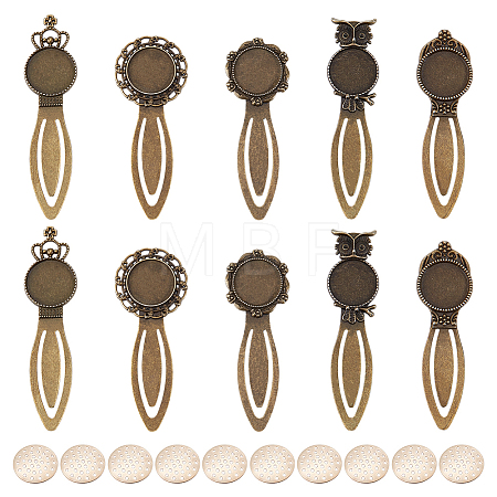 10Pcs Zinc Alloy Bookmark Cabochon Settings FIND-ME0004-26-1