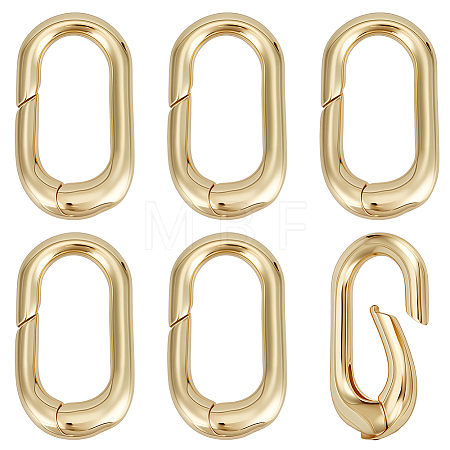 6Pcs Brass Spring Gate Rings KK-BC0014-89-1
