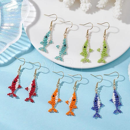 Handmade Glass Seed Beaded Dangle Earrings EJEW-MZ00721-1
