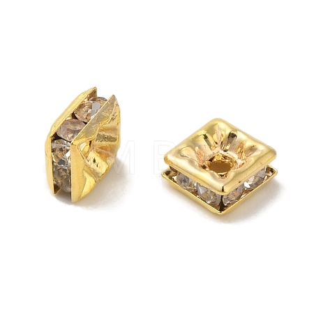 Brass Grade A Rhinestone Spacer Beads RSB071NF-01G-1