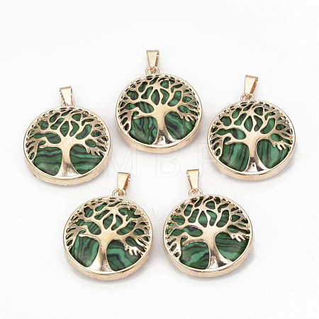 Synthetic Malachite Pendants G-S292-10A-G-1