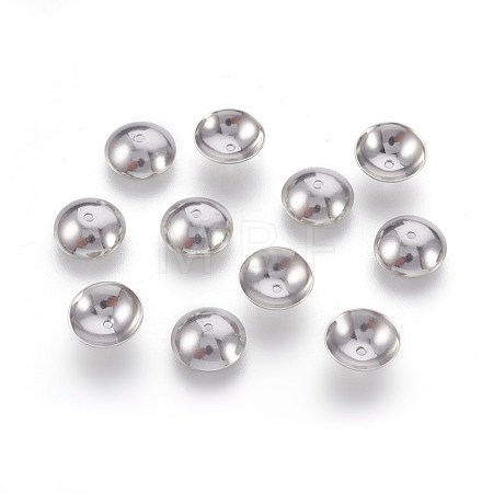 Non-Tarnish 201 Stainless Steel Bead Caps X-STAS-F188-16P-1